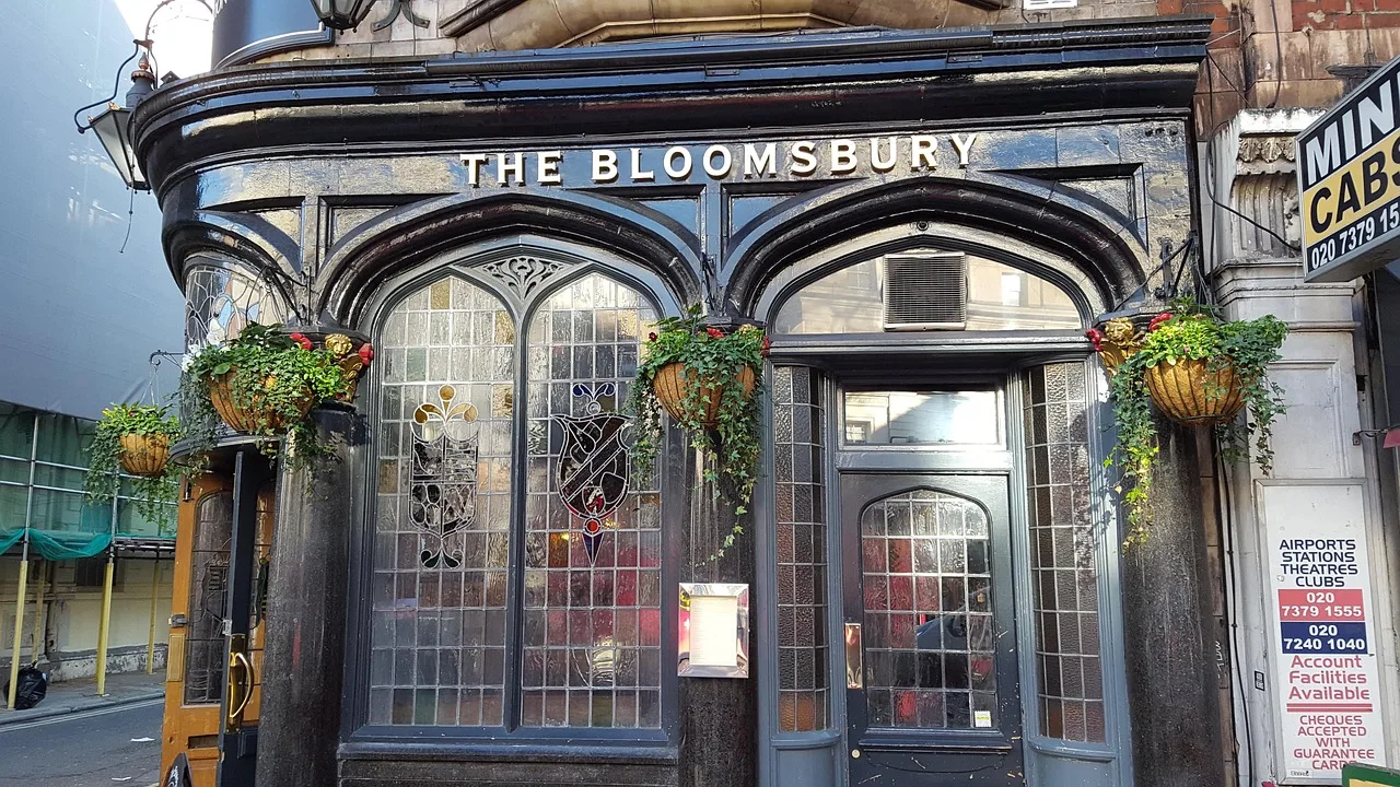 A traditional pub facade in Bloomsbury, London
