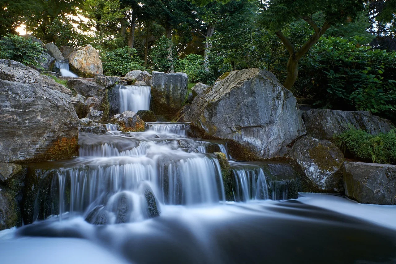 Waterfall in the Kyoto Garden, Holland Park, London