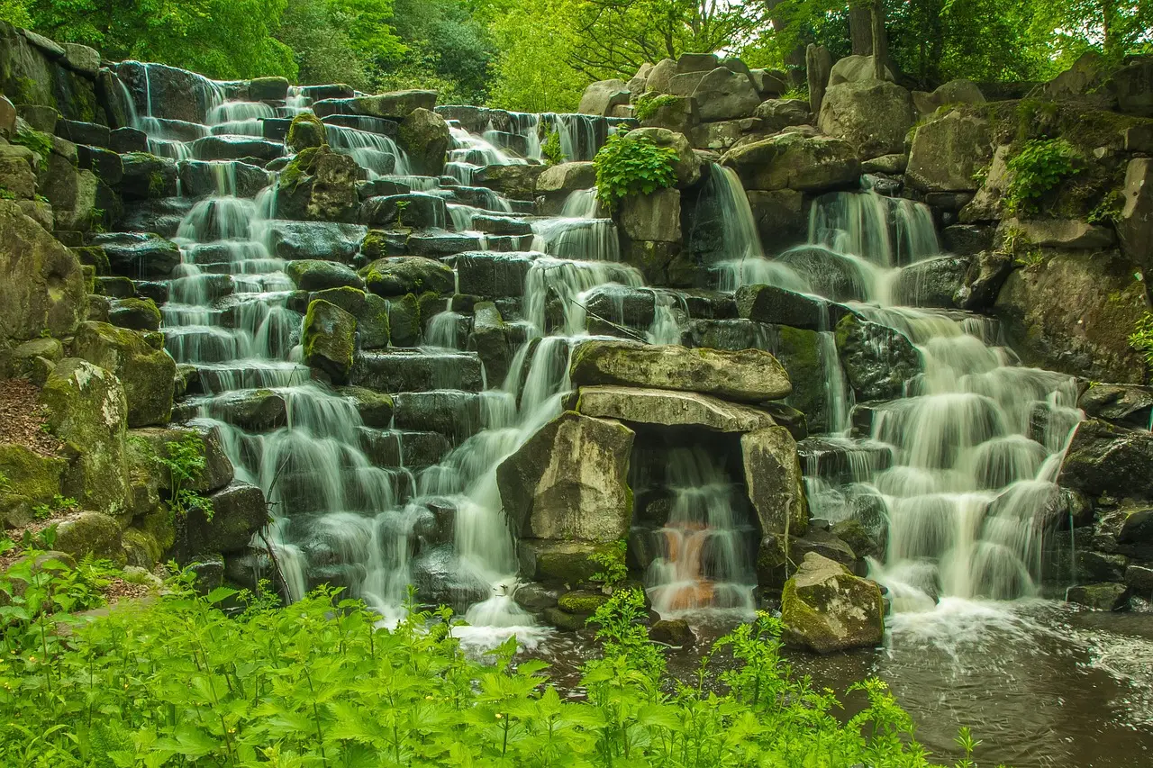 The Cascade waterfall at Virginia Water, Surrey